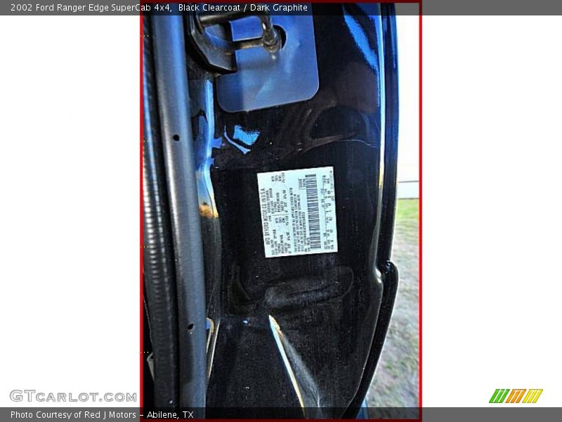 Black Clearcoat / Dark Graphite 2002 Ford Ranger Edge SuperCab 4x4