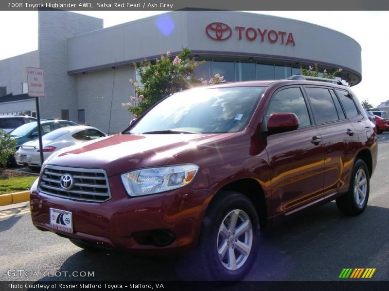 Salsa Red Pearl / Ash Gray 2008 Toyota Highlander 4WD