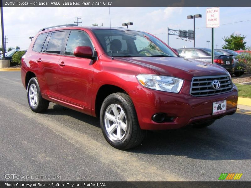 Salsa Red Pearl / Ash Gray 2008 Toyota Highlander 4WD