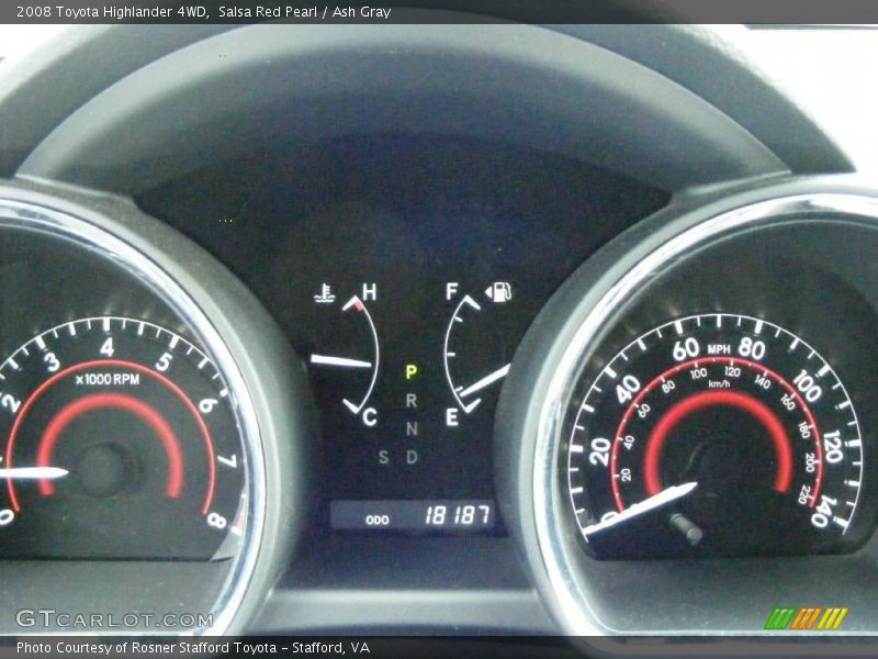 Salsa Red Pearl / Ash Gray 2008 Toyota Highlander 4WD