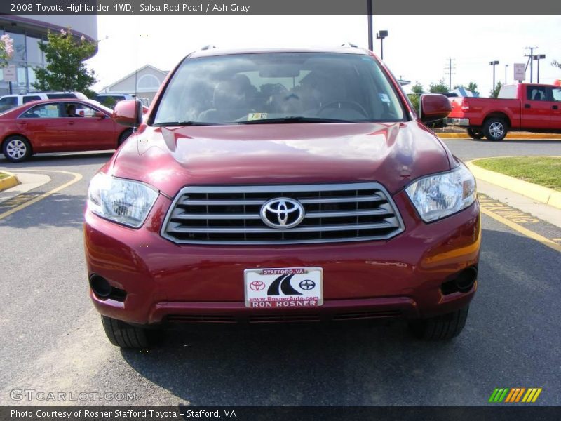 Salsa Red Pearl / Ash Gray 2008 Toyota Highlander 4WD