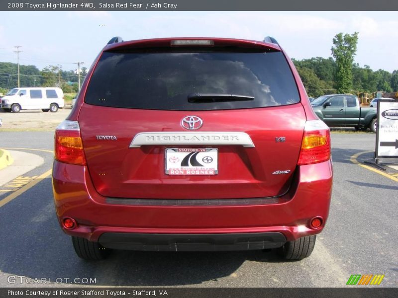Salsa Red Pearl / Ash Gray 2008 Toyota Highlander 4WD