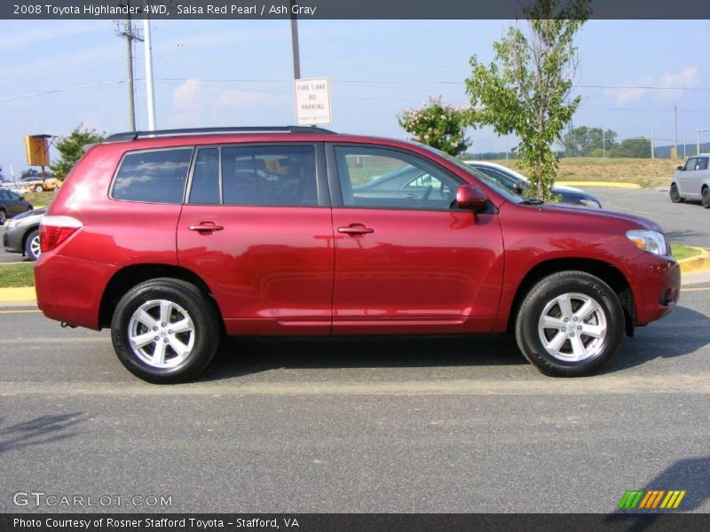 Salsa Red Pearl / Ash Gray 2008 Toyota Highlander 4WD