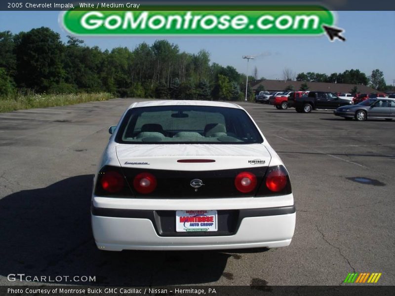 White / Medium Gray 2005 Chevrolet Impala