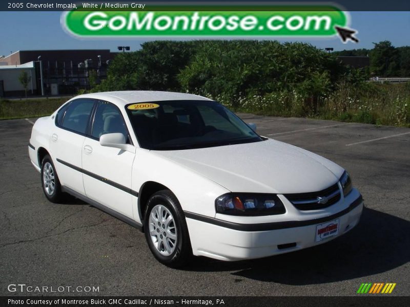 White / Medium Gray 2005 Chevrolet Impala