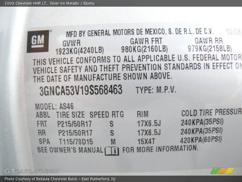 Silver Ice Metallic / Ebony 2009 Chevrolet HHR LT