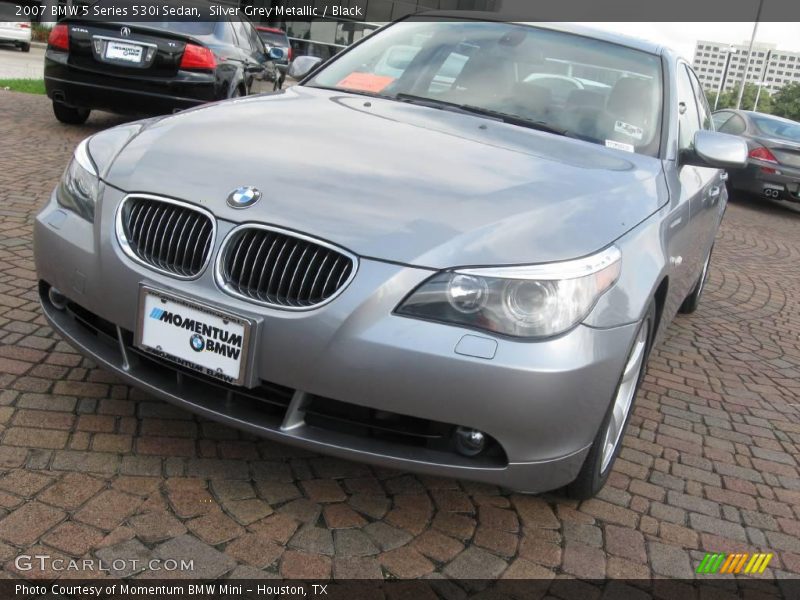 Silver Grey Metallic / Black 2007 BMW 5 Series 530i Sedan