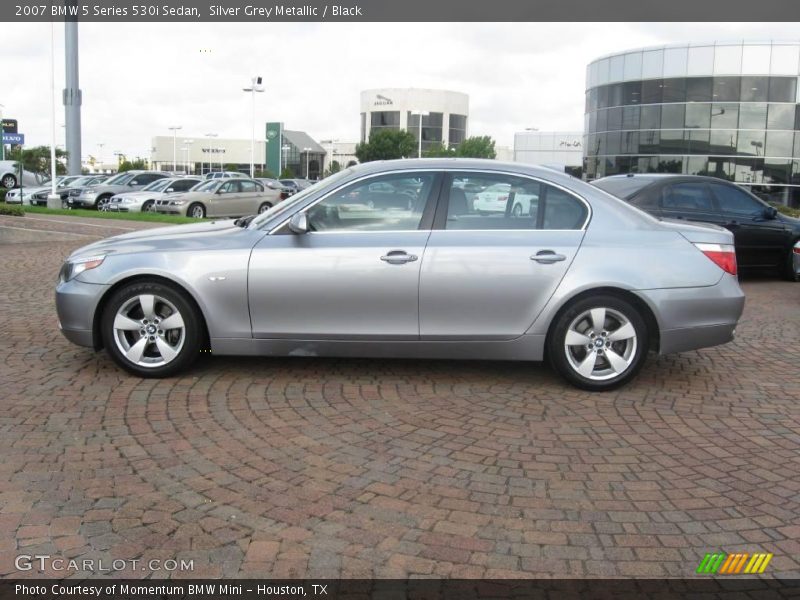 Silver Grey Metallic / Black 2007 BMW 5 Series 530i Sedan