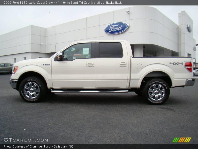 White Sand Tri Coat Metallic / Black/Black 2009 Ford F150 Lariat SuperCrew 4x4