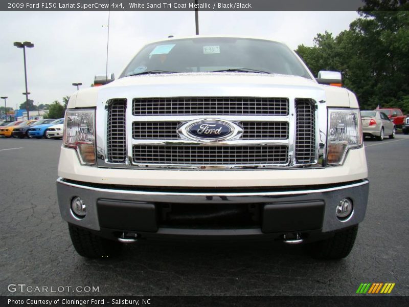 White Sand Tri Coat Metallic / Black/Black 2009 Ford F150 Lariat SuperCrew 4x4