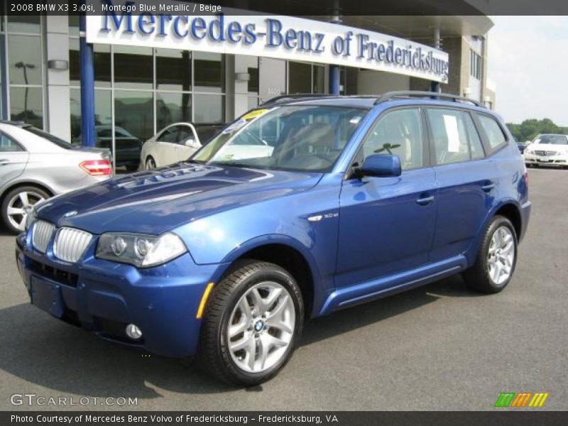 Montego Blue Metallic / Beige 2008 BMW X3 3.0si