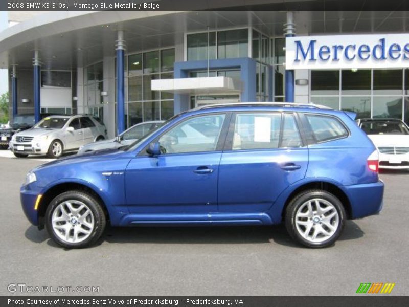 Montego Blue Metallic / Beige 2008 BMW X3 3.0si
