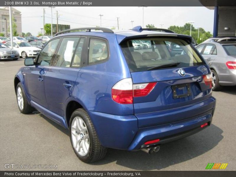 Montego Blue Metallic / Beige 2008 BMW X3 3.0si