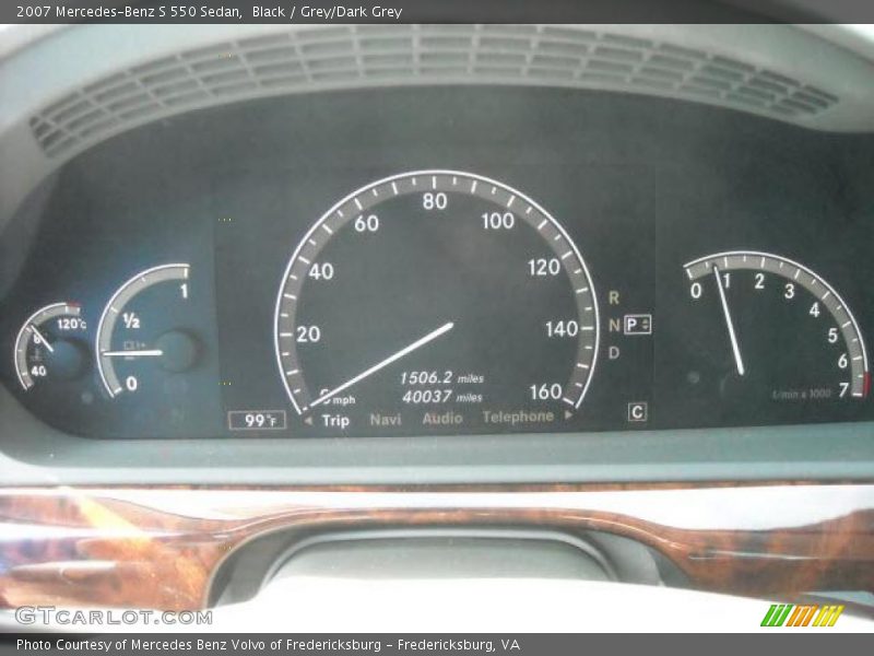 Black / Grey/Dark Grey 2007 Mercedes-Benz S 550 Sedan