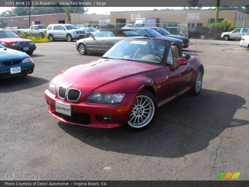 Siena Red Metallic / Beige 2001 BMW Z3 3.0i Roadster