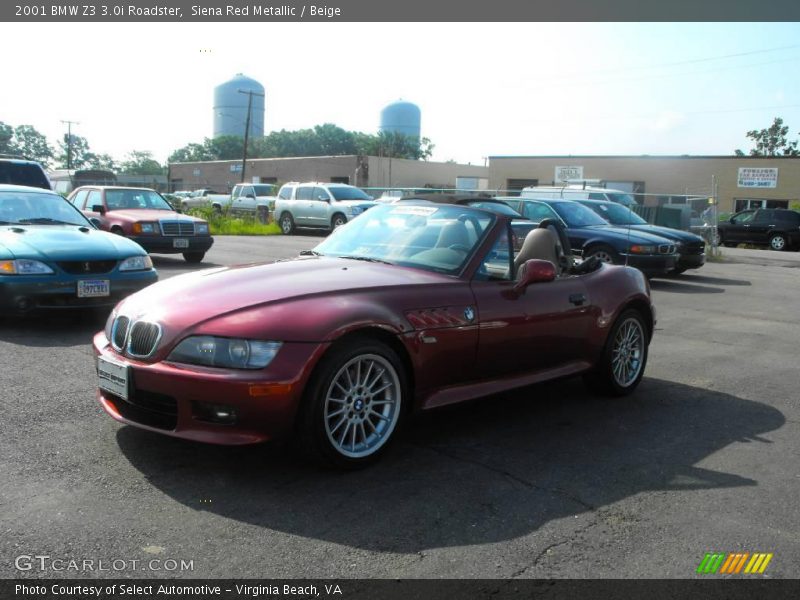 Siena Red Metallic / Beige 2001 BMW Z3 3.0i Roadster