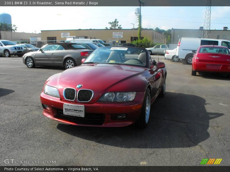 Siena Red Metallic / Beige 2001 BMW Z3 3.0i Roadster