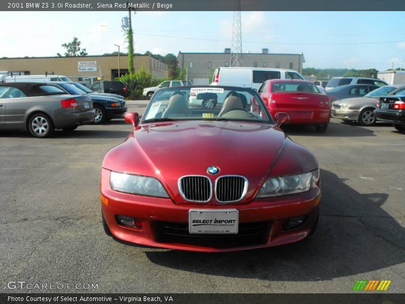 Siena Red Metallic / Beige 2001 BMW Z3 3.0i Roadster