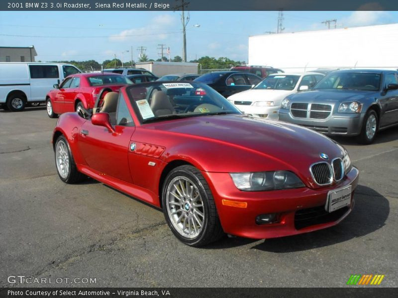 Siena Red Metallic / Beige 2001 BMW Z3 3.0i Roadster