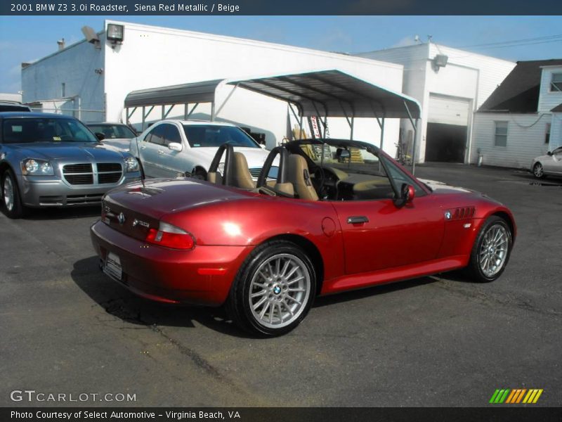 Siena Red Metallic / Beige 2001 BMW Z3 3.0i Roadster