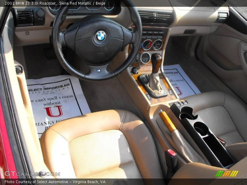 Siena Red Metallic / Beige 2001 BMW Z3 3.0i Roadster