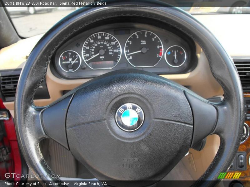 Siena Red Metallic / Beige 2001 BMW Z3 3.0i Roadster
