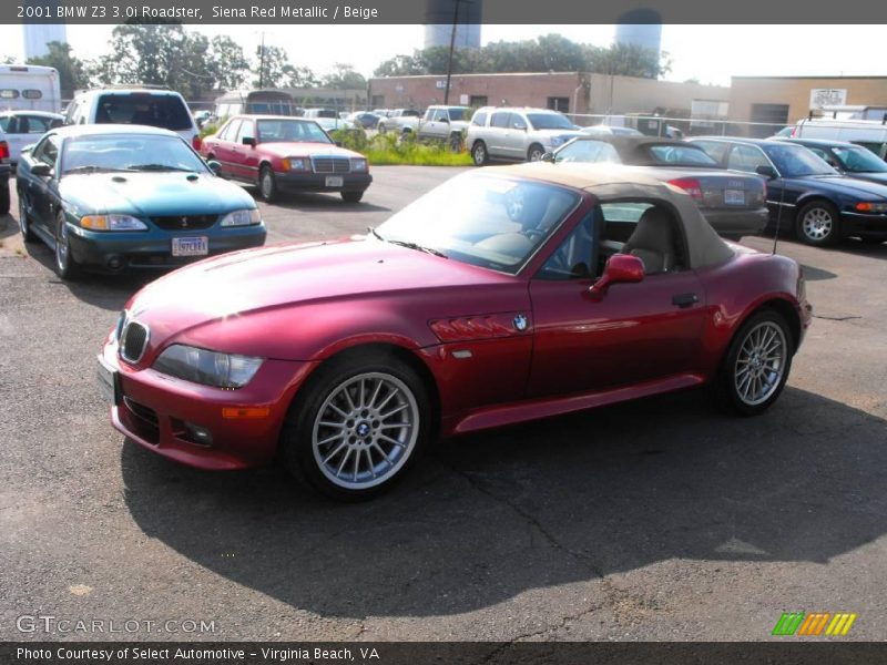 Siena Red Metallic / Beige 2001 BMW Z3 3.0i Roadster