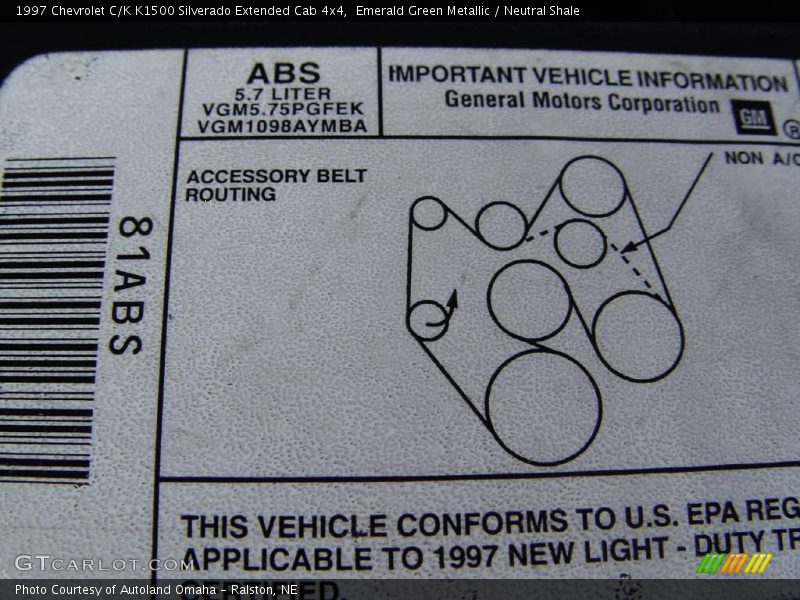 Emerald Green Metallic / Neutral Shale 1997 Chevrolet C/K K1500 Silverado Extended Cab 4x4