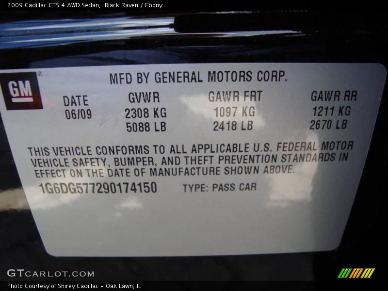 Black Raven / Ebony 2009 Cadillac CTS 4 AWD Sedan