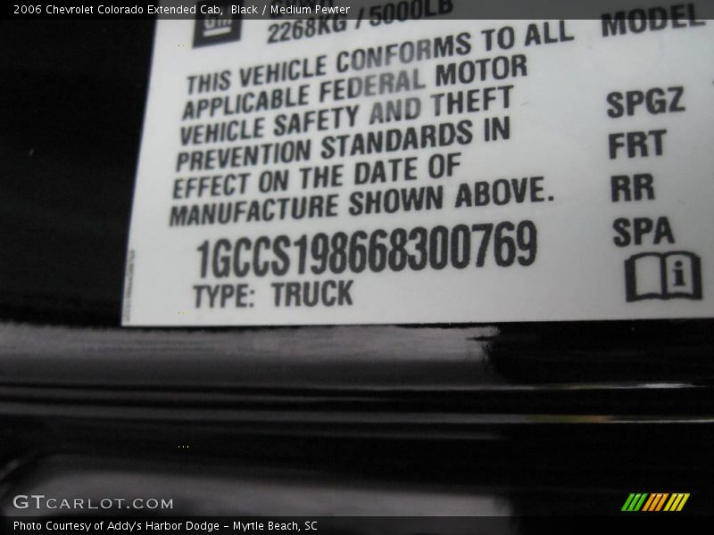 Black / Medium Pewter 2006 Chevrolet Colorado Extended Cab