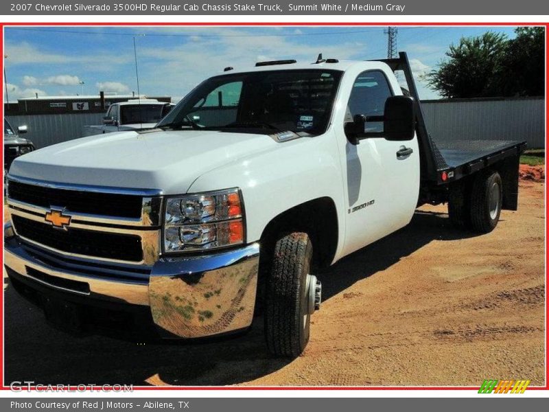 Summit White / Medium Gray 2007 Chevrolet Silverado 3500HD Regular Cab Chassis Stake Truck