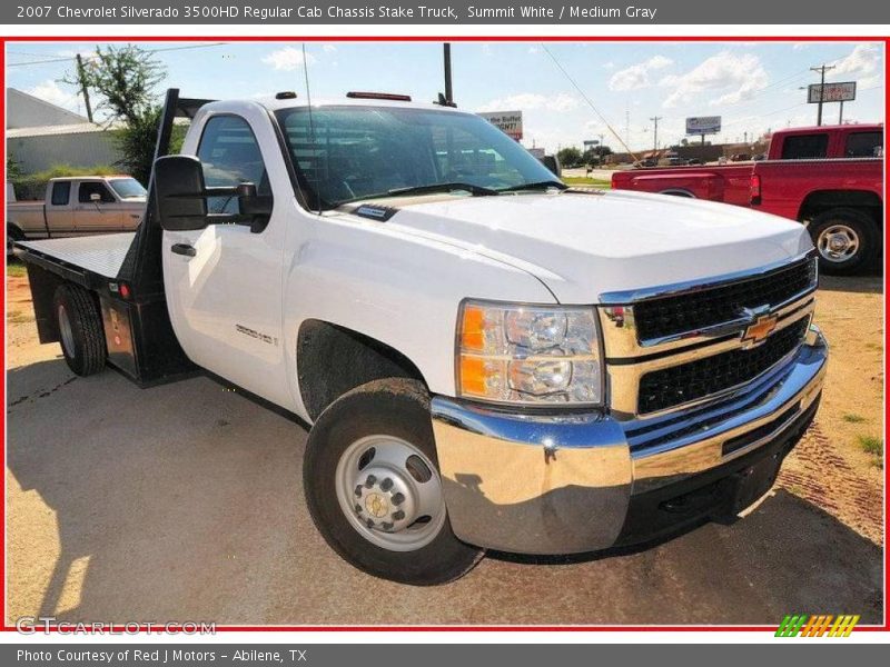 Summit White / Medium Gray 2007 Chevrolet Silverado 3500HD Regular Cab Chassis Stake Truck