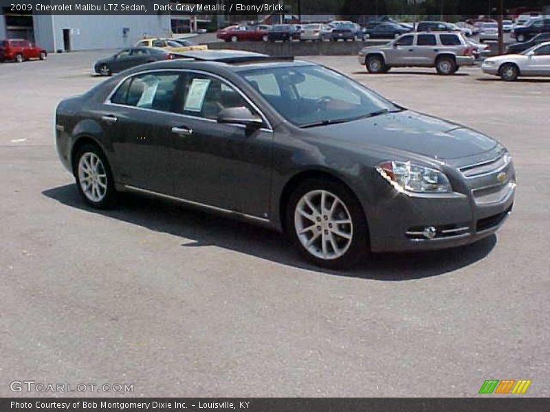 Dark Gray Metallic / Ebony/Brick 2009 Chevrolet Malibu LTZ Sedan