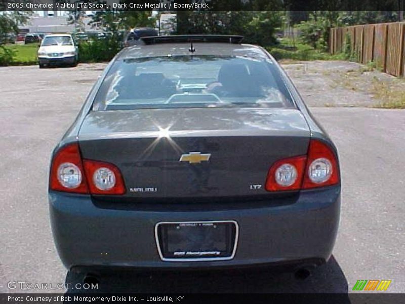 Dark Gray Metallic / Ebony/Brick 2009 Chevrolet Malibu LTZ Sedan