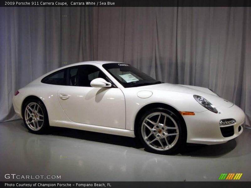 Carrara White / Sea Blue 2009 Porsche 911 Carrera Coupe