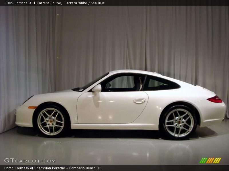 Carrara White / Sea Blue 2009 Porsche 911 Carrera Coupe