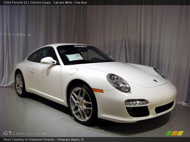 Carrara White / Sea Blue 2009 Porsche 911 Carrera Coupe