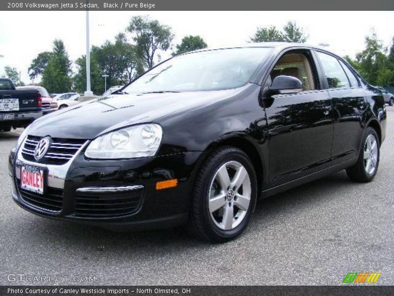 Black / Pure Beige 2008 Volkswagen Jetta S Sedan