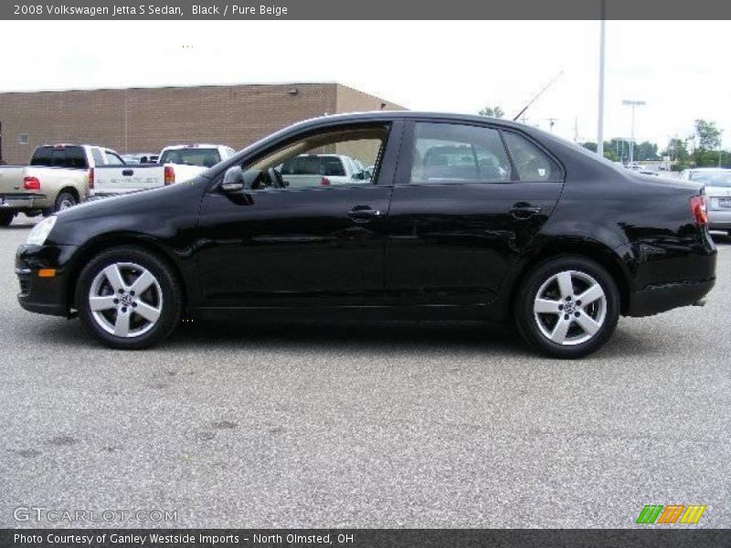 Black / Pure Beige 2008 Volkswagen Jetta S Sedan