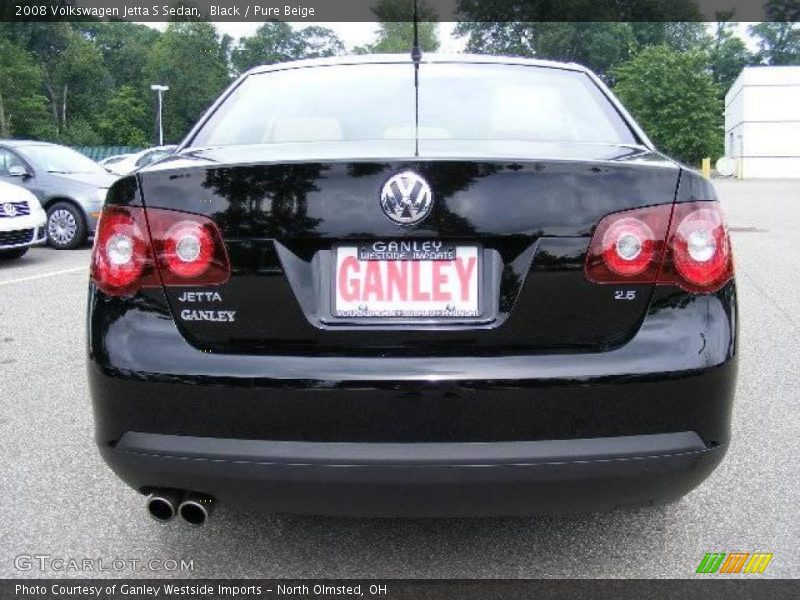 Black / Pure Beige 2008 Volkswagen Jetta S Sedan