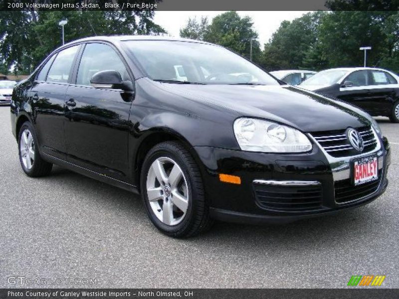 Black / Pure Beige 2008 Volkswagen Jetta S Sedan