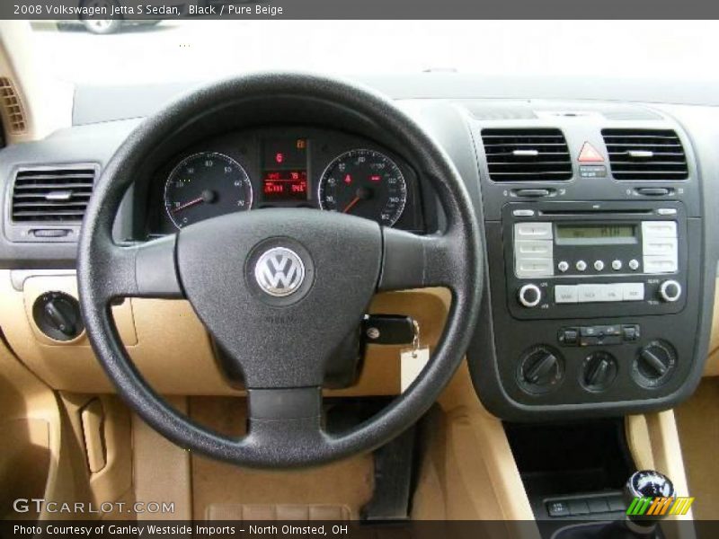 Black / Pure Beige 2008 Volkswagen Jetta S Sedan