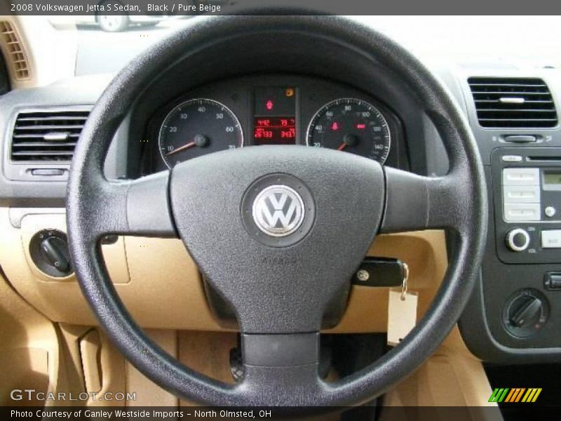 Black / Pure Beige 2008 Volkswagen Jetta S Sedan