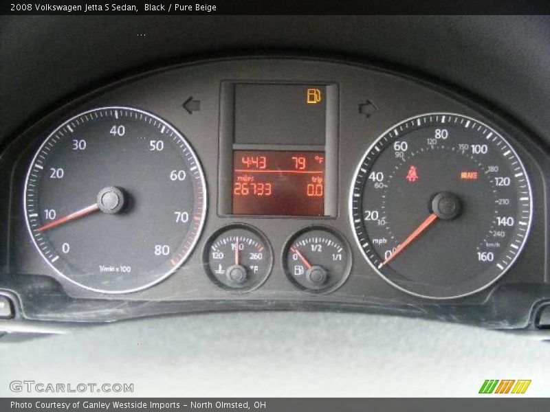 Black / Pure Beige 2008 Volkswagen Jetta S Sedan