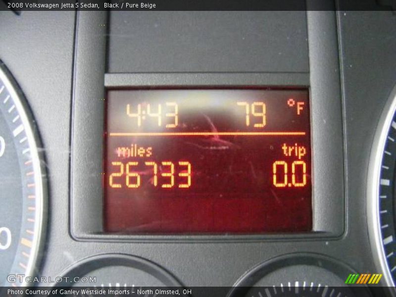 Black / Pure Beige 2008 Volkswagen Jetta S Sedan