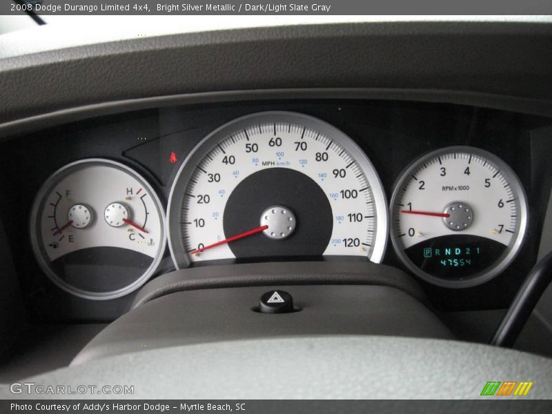 Bright Silver Metallic / Dark/Light Slate Gray 2008 Dodge Durango Limited 4x4