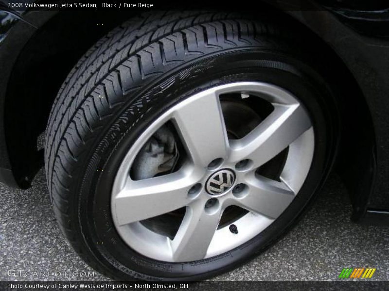 Black / Pure Beige 2008 Volkswagen Jetta S Sedan
