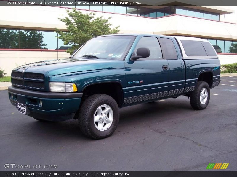 Emerald Green Pearl / Gray 1998 Dodge Ram 1500 Sport Extended Cab 4x4