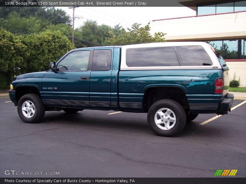 Emerald Green Pearl / Gray 1998 Dodge Ram 1500 Sport Extended Cab 4x4