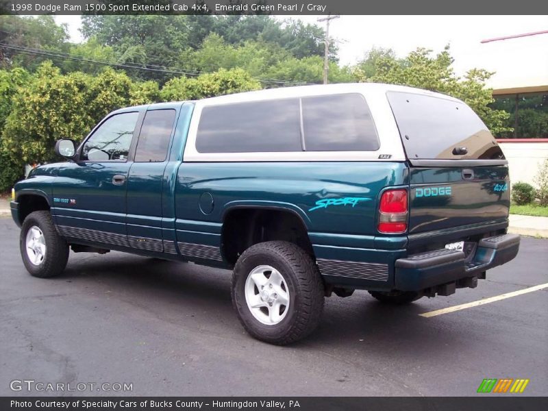 Emerald Green Pearl / Gray 1998 Dodge Ram 1500 Sport Extended Cab 4x4